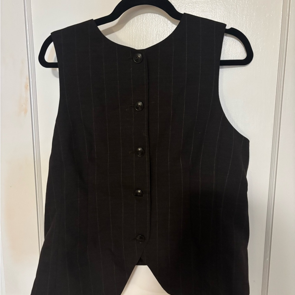 Madewell Black Pinstripe Vest